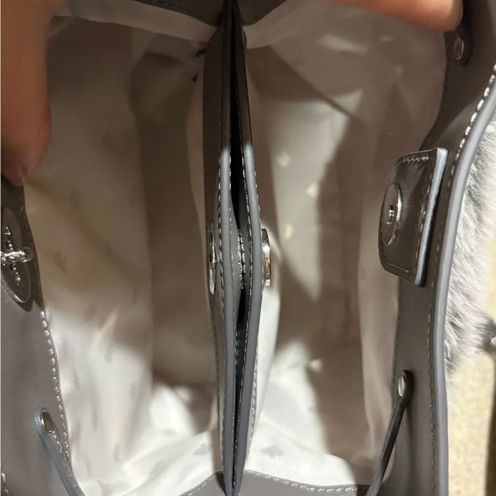 Kate Spade Gray Shoulder Bag/crossbody with Plush Texture - Picture 9 of 14